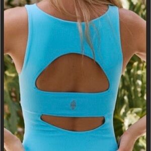 NWOT Free People Movement Free Throw Unwind Cami Blue Wave - size XL